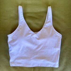 White activewear tank top with built in padded bra